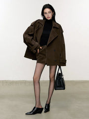 Lapel Loose Suede Jacket Jackets