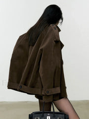 Lapel Loose Suede Jacket Jackets