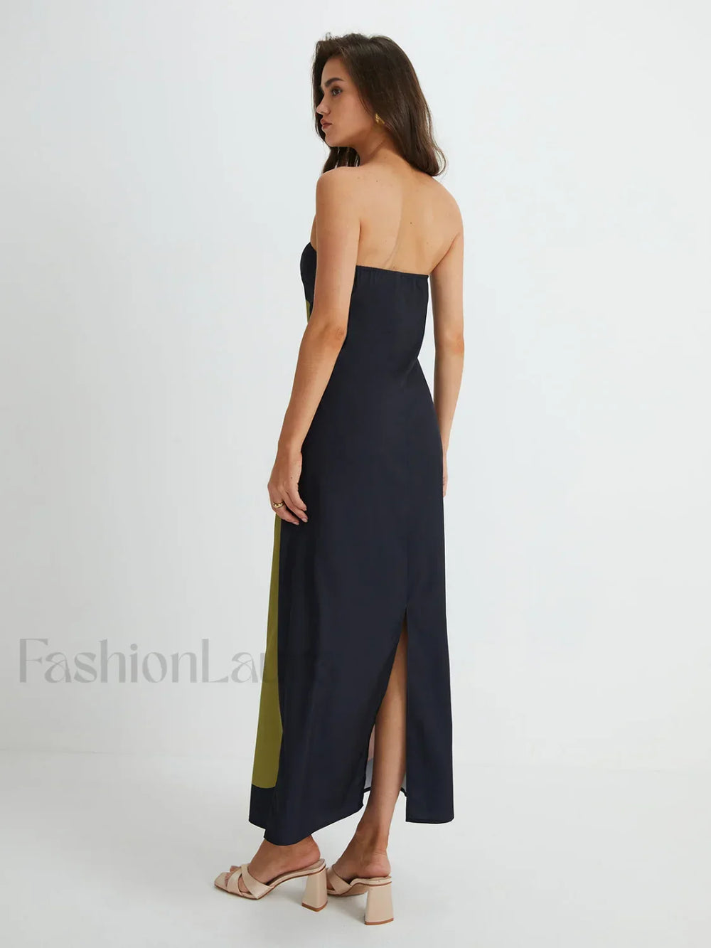 Large Floral Print Split Tube Long Dress Dresses