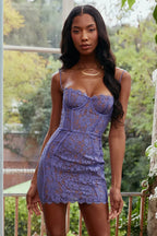 Lavender Lace Stylish Mini Dress XS / Lavender