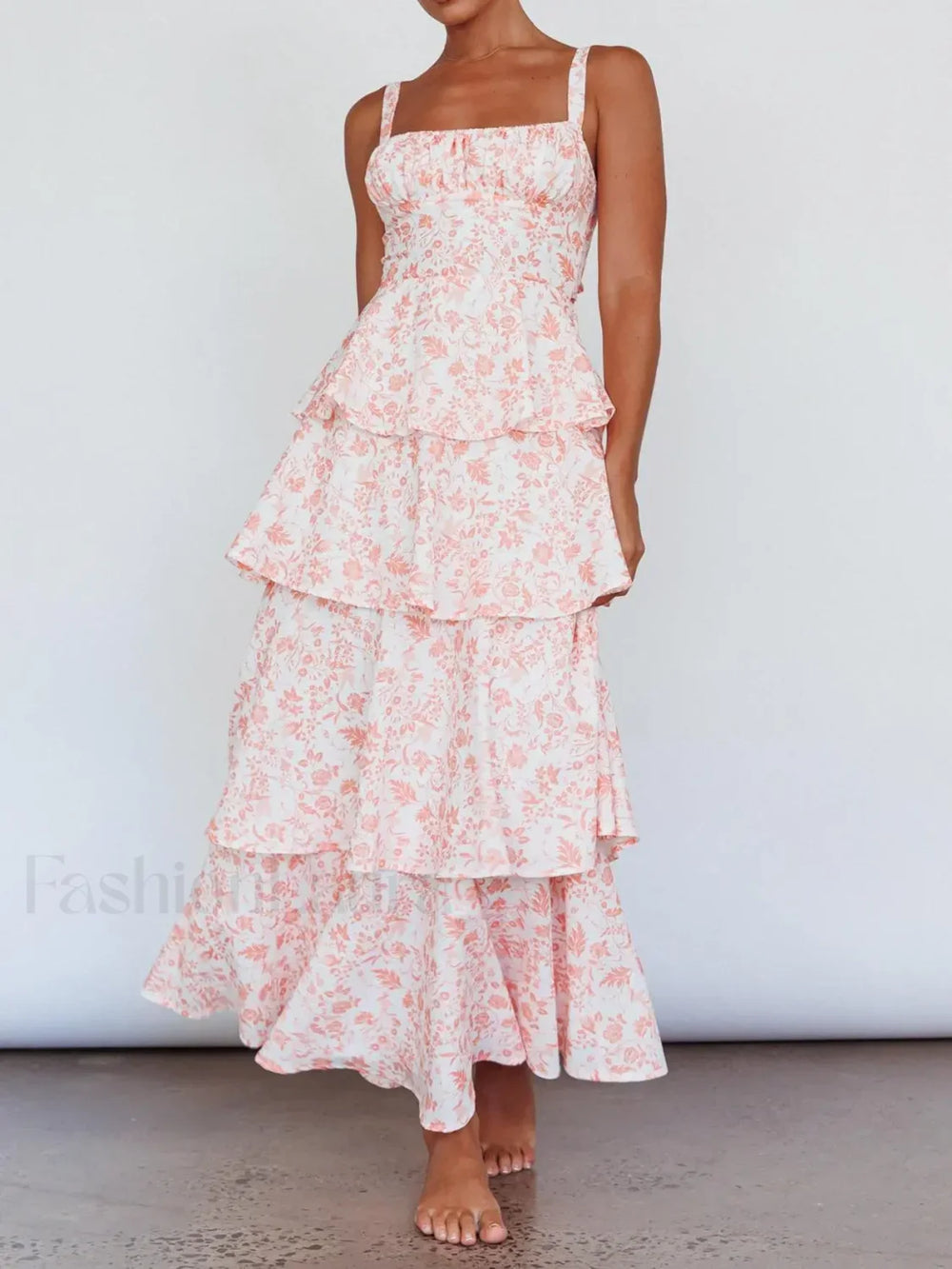 Layered Ruffle Bohemian Floral Dress color 6 / S