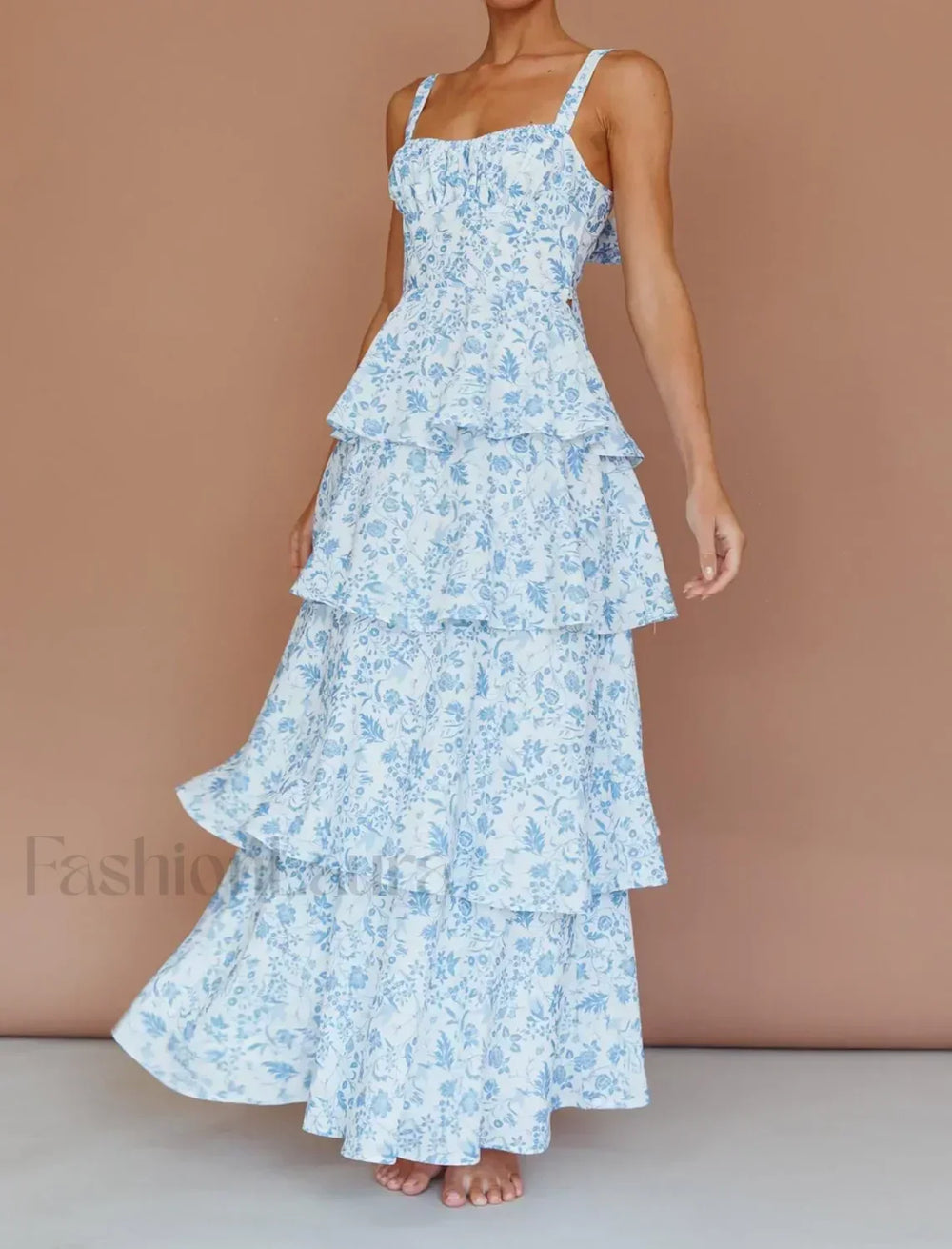 Layered Ruffle Bohemian Floral Dress