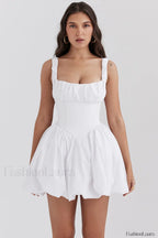 Le Puff Cotton Charming Tulle Mini Dress XS / White