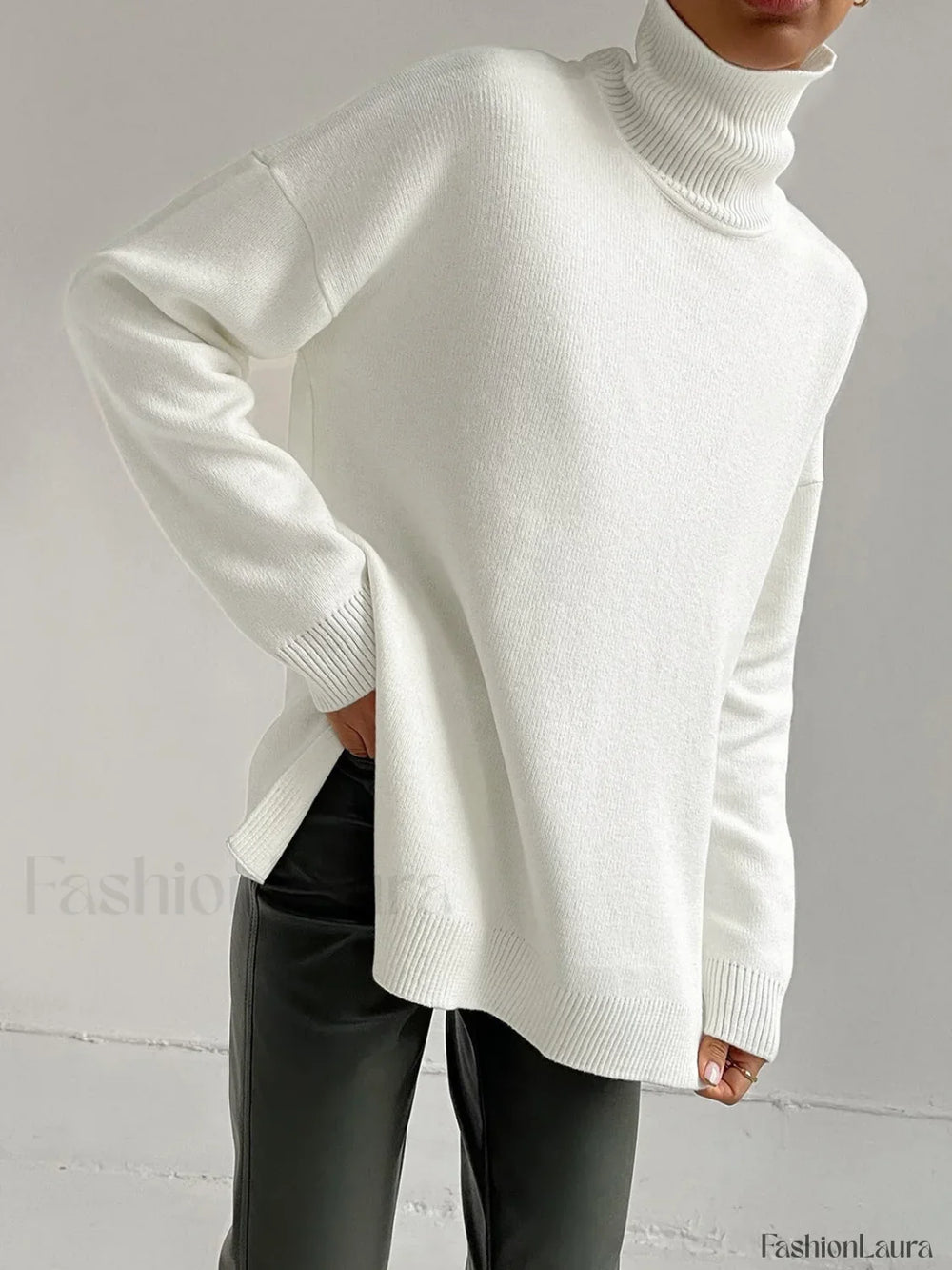 Lean On Graceful Me Turtleneck Sweater White / XS Sweaters L