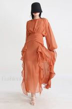 Leonie Ballon Stylish Sleeve Maxi Dress