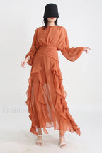 Leonie Ballon Stylish Sleeve Maxi Dress