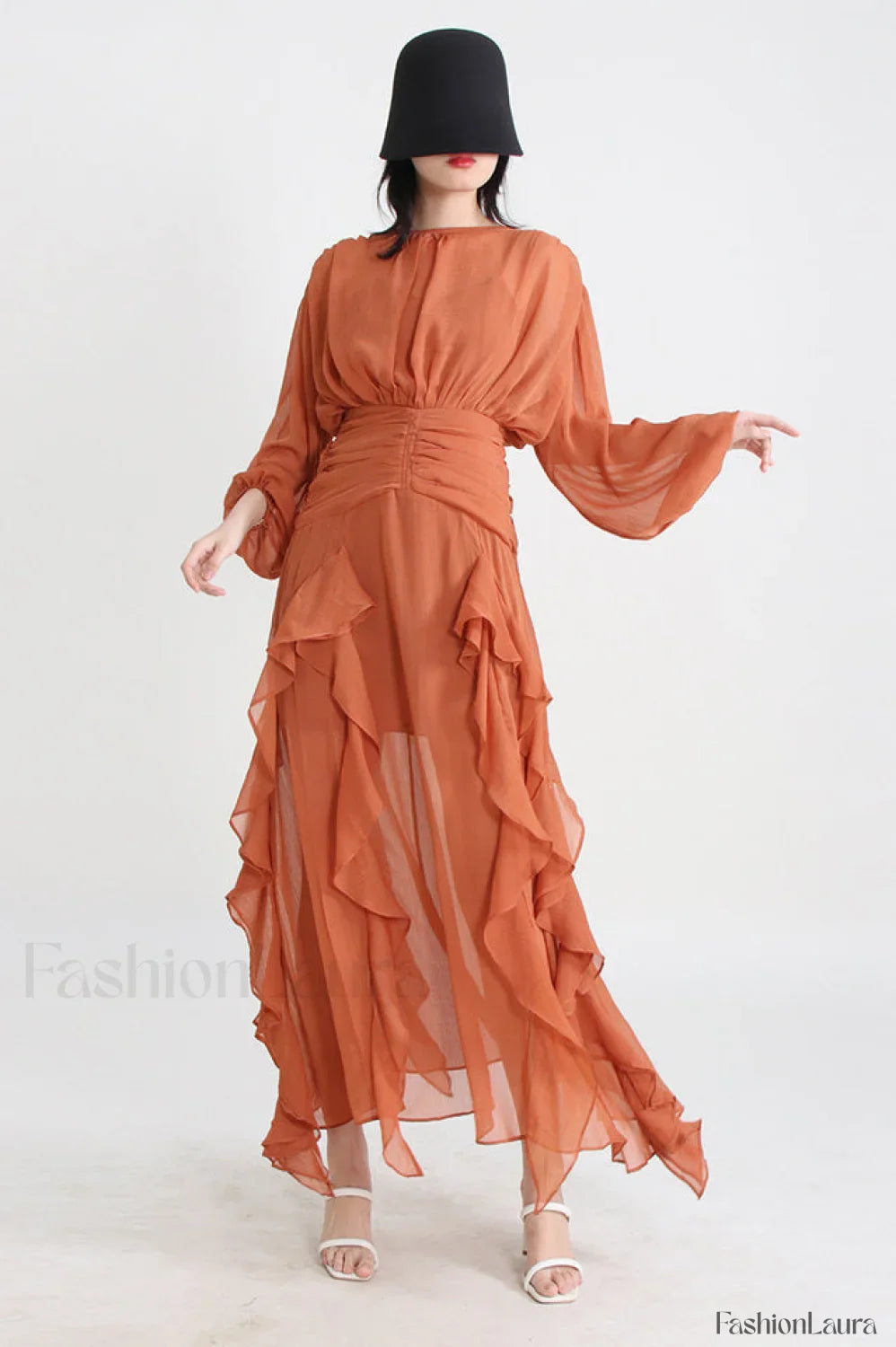 Leonie Ballon Stylish Sleeve Maxi Dress