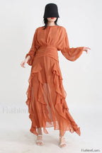 Leonie Ballon Stylish Sleeve Maxi Dress