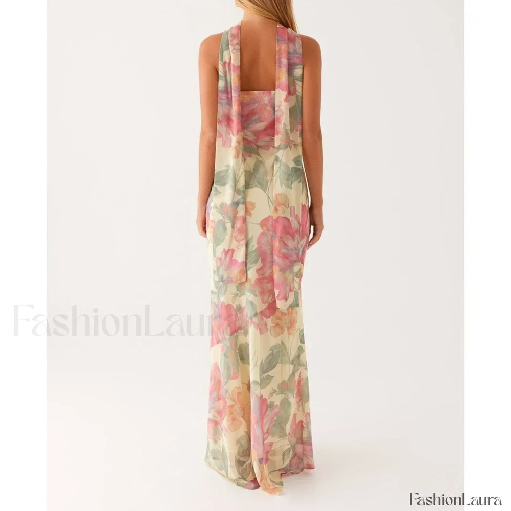 Leopard Strapless Mermaid Floral Dress