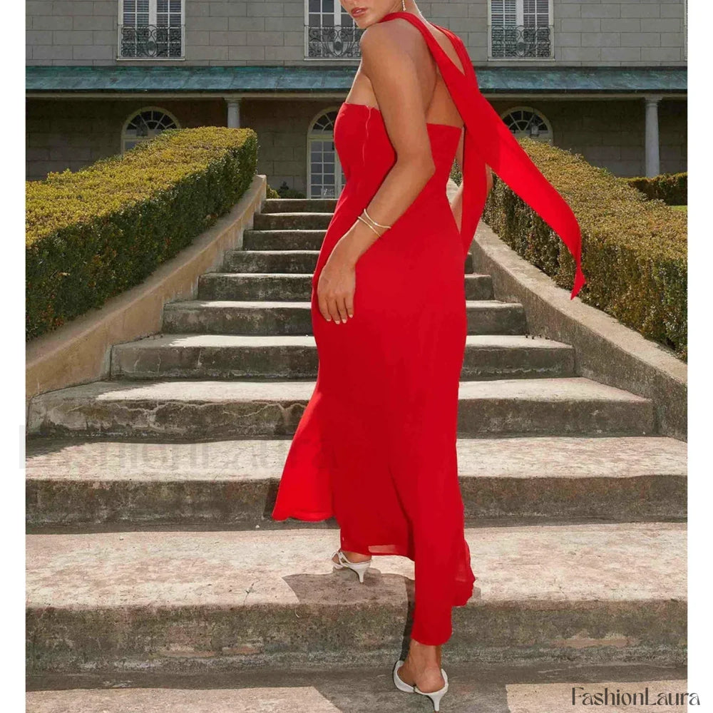 Leopard Strapless Mermaid Floral Dress