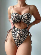 Leopard Thong Push Up One Piece