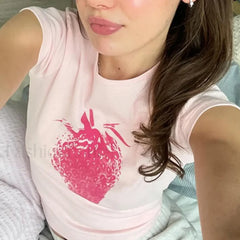 Letter Print Grunge Crop T Shirt