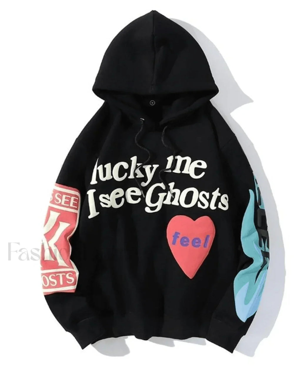 Letters Printed Long Sleeve Hoodie Black / M Sweatshirts & Hoodies L
