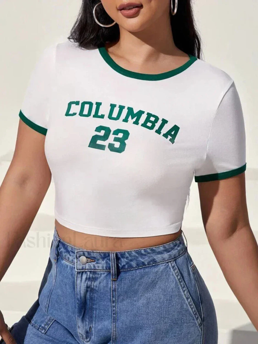 Letters Printed Sexy Sports Crop Top Streetwear T Shirt