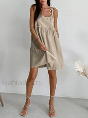 Levanzo Tied Shoulder Short Dress Dresses