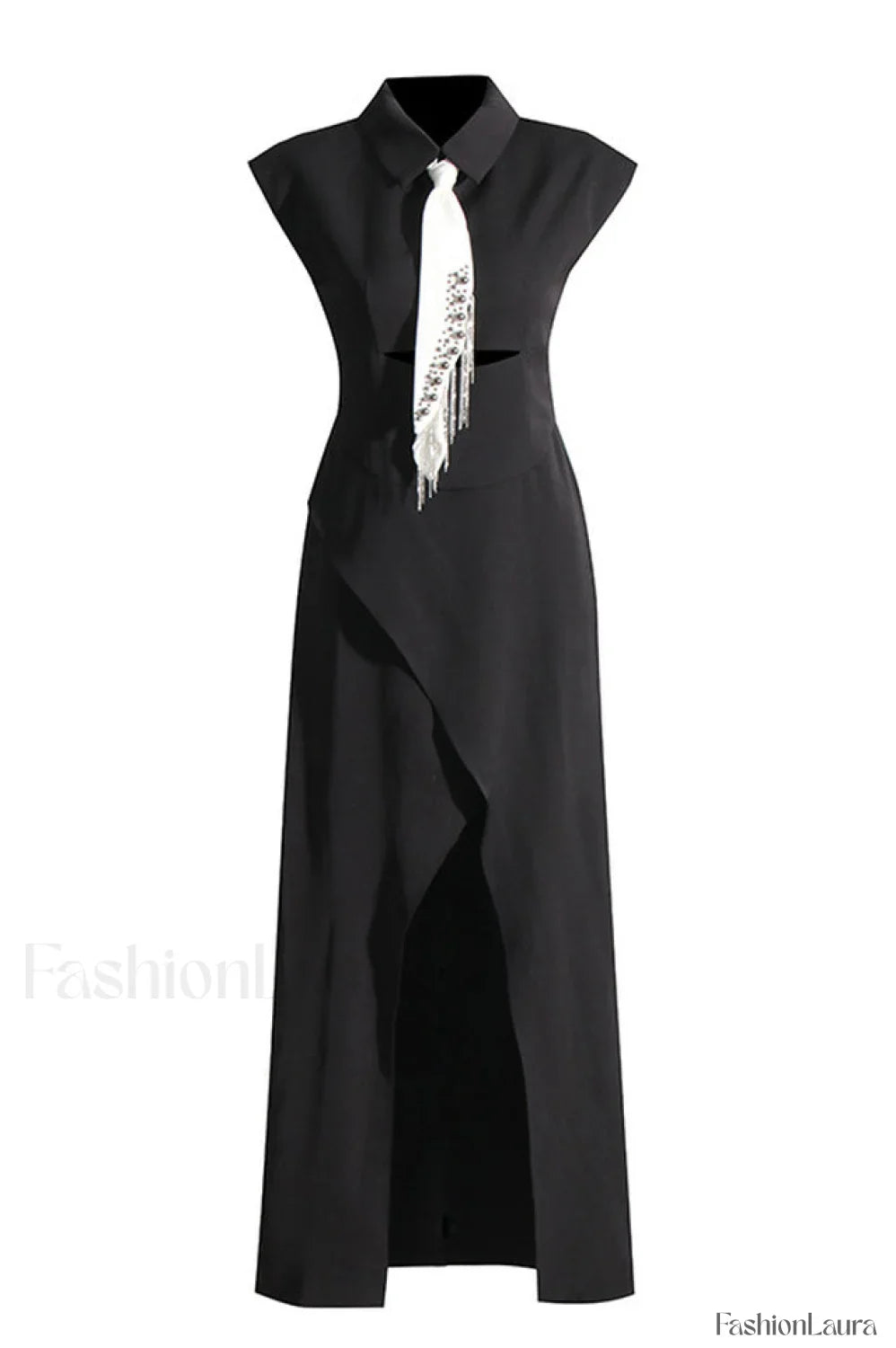 Liberty Midi Dress Charming With Tie Detail S / Black