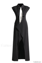 Liberty Midi Dress Charming With Tie Detail S / Black