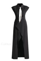 Liberty Midi Dress Charming With Tie Detail S / Black