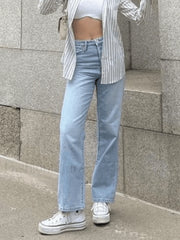 Light Blue Wash Straight Boyfriend Jeans Jeans
