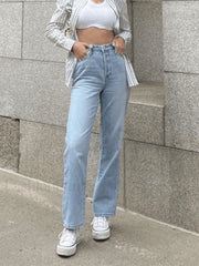 Light Blue Wash Straight Boyfriend Jeans Jeans