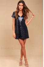 Light Up the Charming Night Sequin Shift Dress