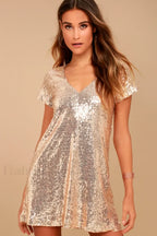 Light Up the Charming Night Sequin Shift Dress S / Champagne