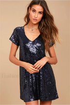 Light Up the Charming Night Sequin Shift Dress S / Black