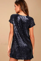 Light Up the Charming Night Sequin Shift Dress