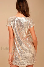 Light Up the Charming Night Sequin Shift Dress