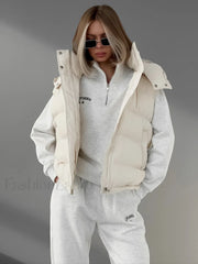 Lightweight Quilted Graceful Puffer Down Coat Beige / XS Down Coats