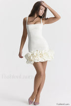 Lilou Ivory Stylish Ruffle Dress Party Dresses L