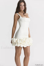Lilou Ivory Stylish Ruffle Dress Party Dresses L