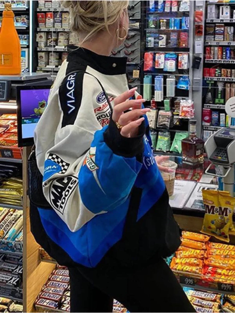 Logo Graphic Oversize Zipper Jacket Jackets