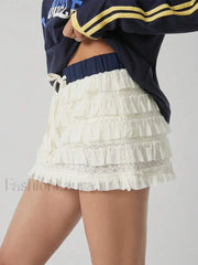 Lolita Tiered Contrast Mini Skirt