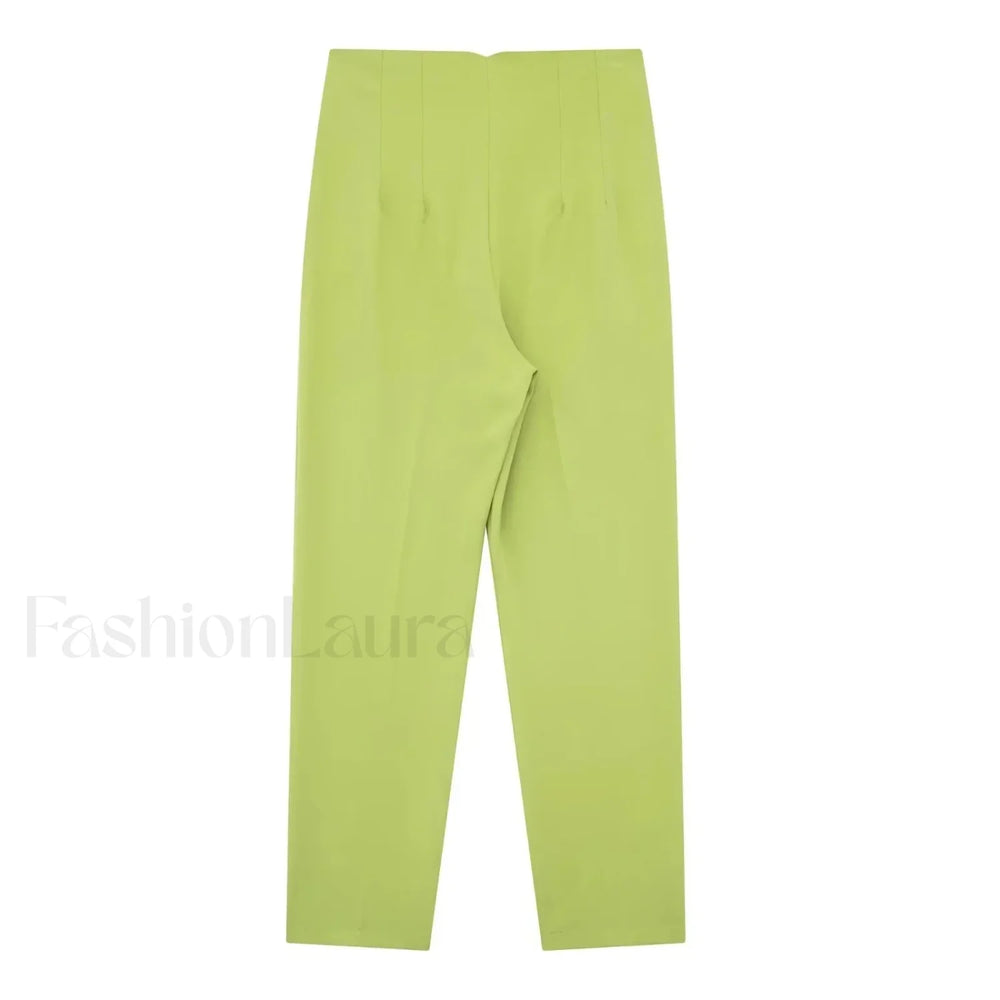 Long French Soft Elegant Simple Hollow Out Blouse Light Green / S