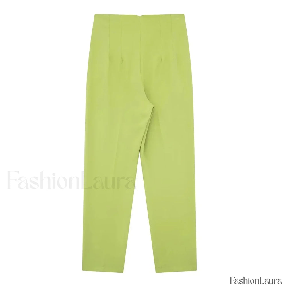 Long French Soft Elegant Simple Hollow Out Blouse Light Green / S