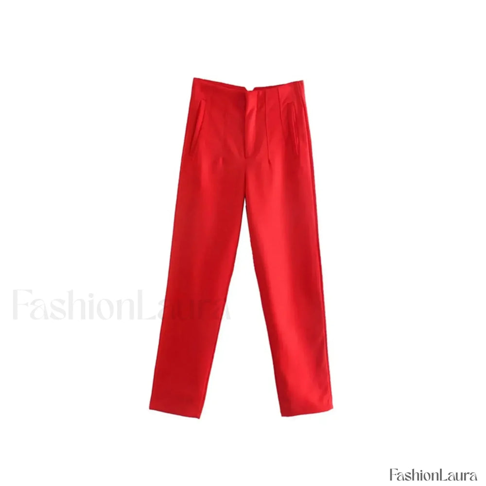 Long French Soft Elegant Simple Hollow Out Blouse RED / S