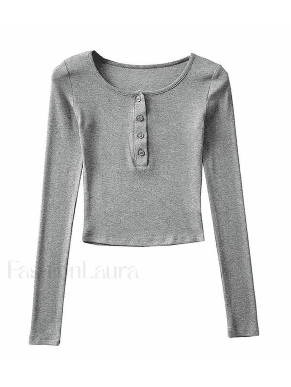 Long Sleeve Crop Top Tops&Tees