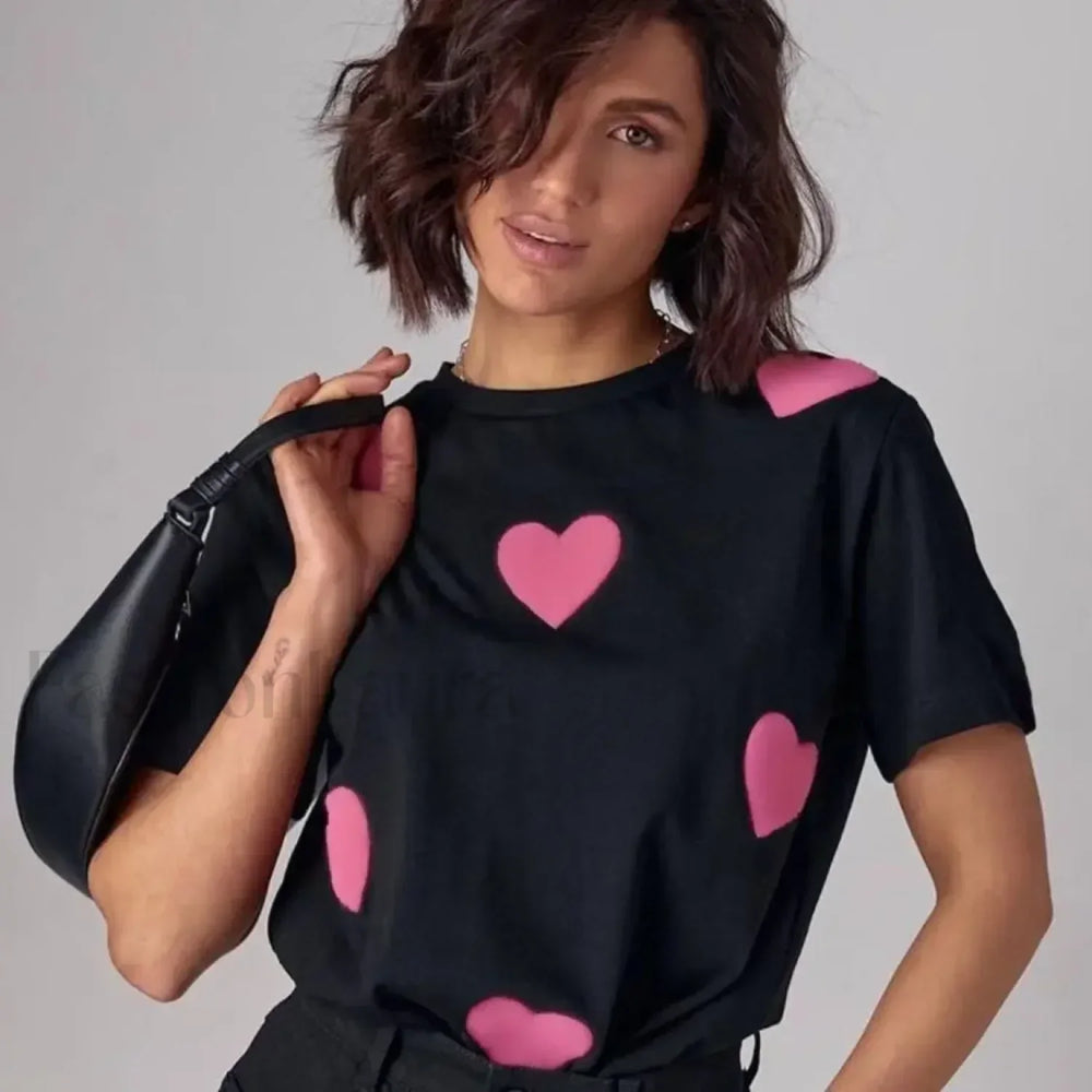 Lover Print White & Black T Shirt Black / M