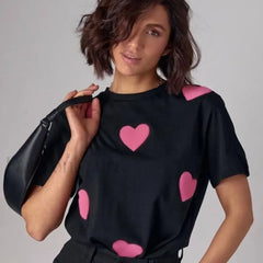 Lover Print White & Black T Shirt Black / M