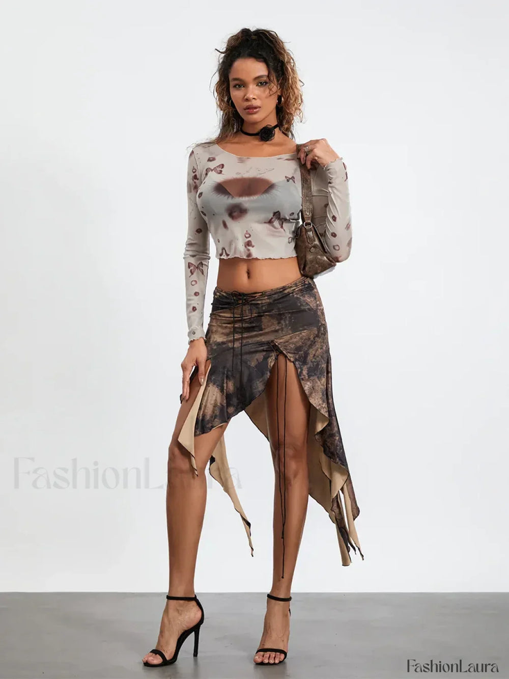 Low Rise Tassel Asymmetrical Retro Skirt