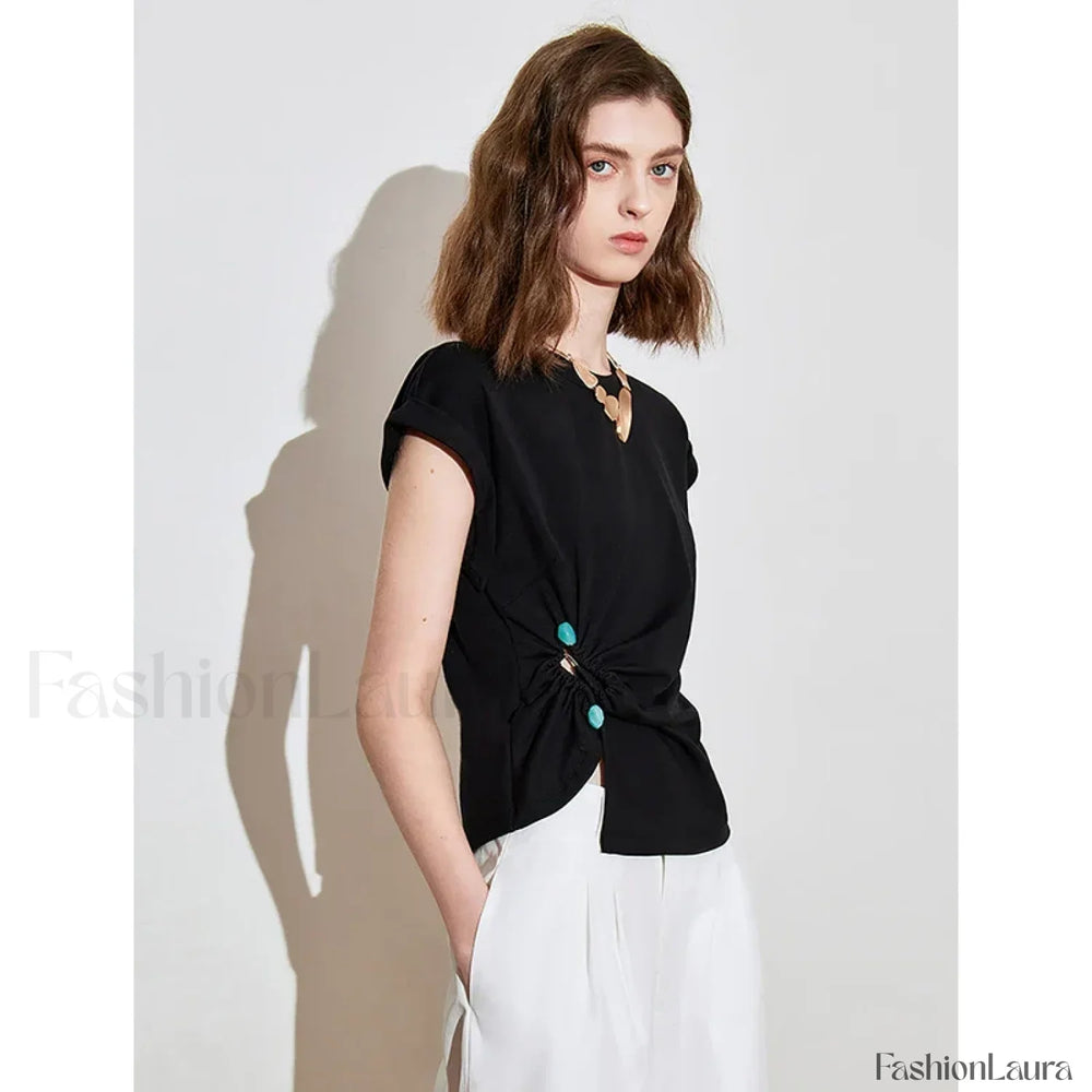 Lyocell Twisted Cotton Short T Shirt