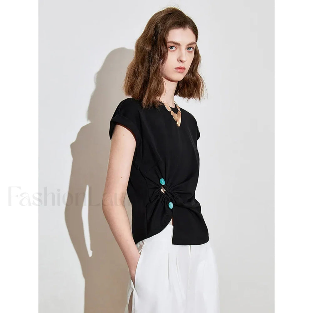 Lyocell Twisted Cotton Short T Shirt