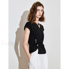 Lyocell Twisted Cotton Short T Shirt