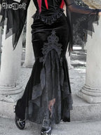 Mall Fishtail Waist Half Fold Ruffle Slim Goth Elastic High Sweet Wrapped Women Hip Skirt