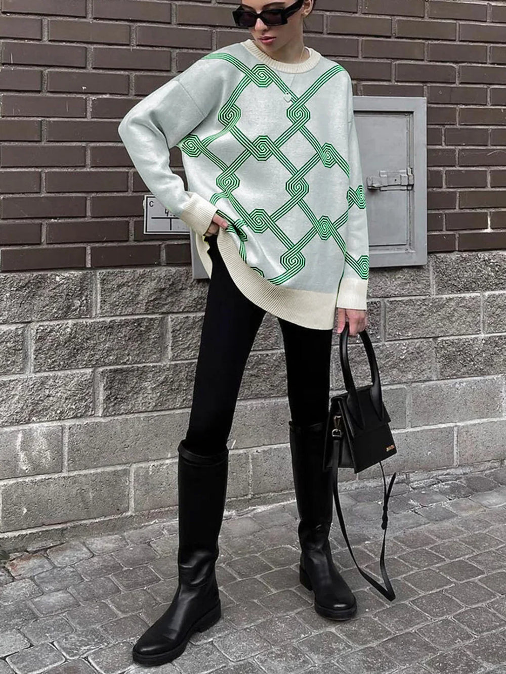 Maze Game Graceful Oversized Sweater Sweaters L