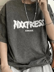 Men’s Acid Wash Letter Graphic Tee Tops&Tees