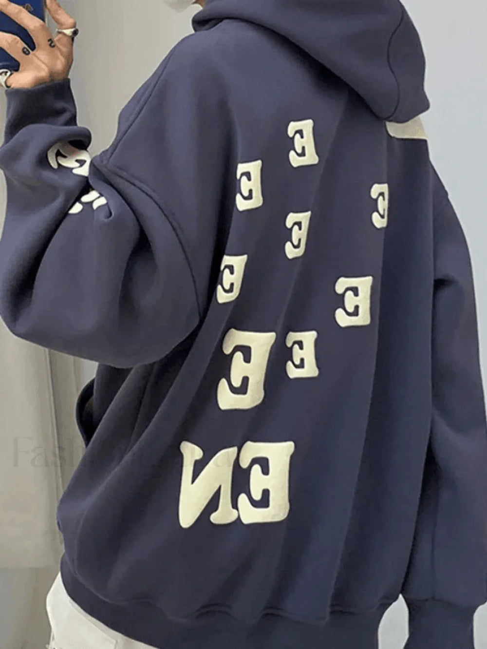 Men’s Alphabet Graphic Pullover Hoodie Gray / M Sweatshirts & Hoodies L