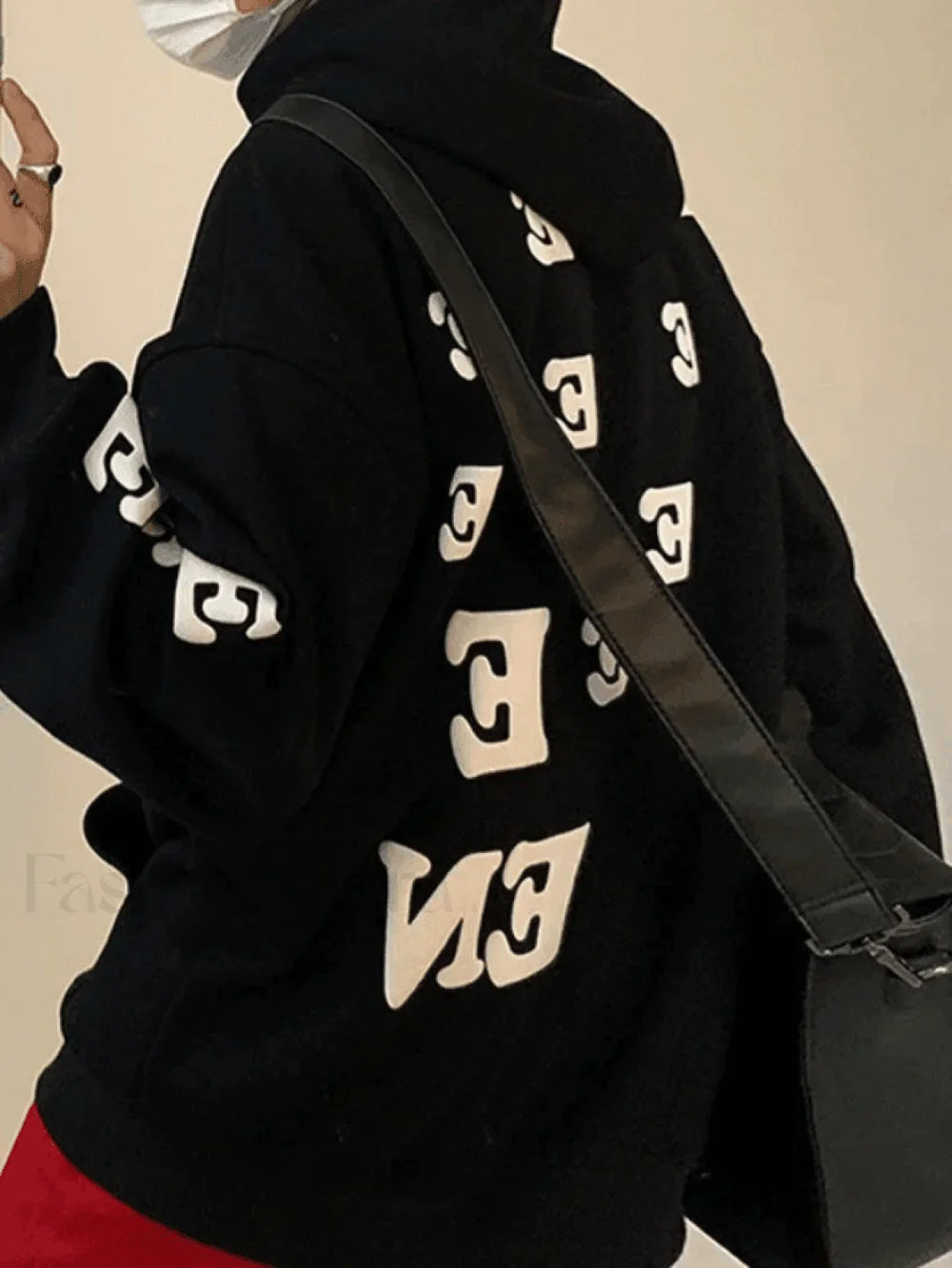 Men’s Alphabet Graphic Pullover Hoodie Sweatshirts & Hoodies L