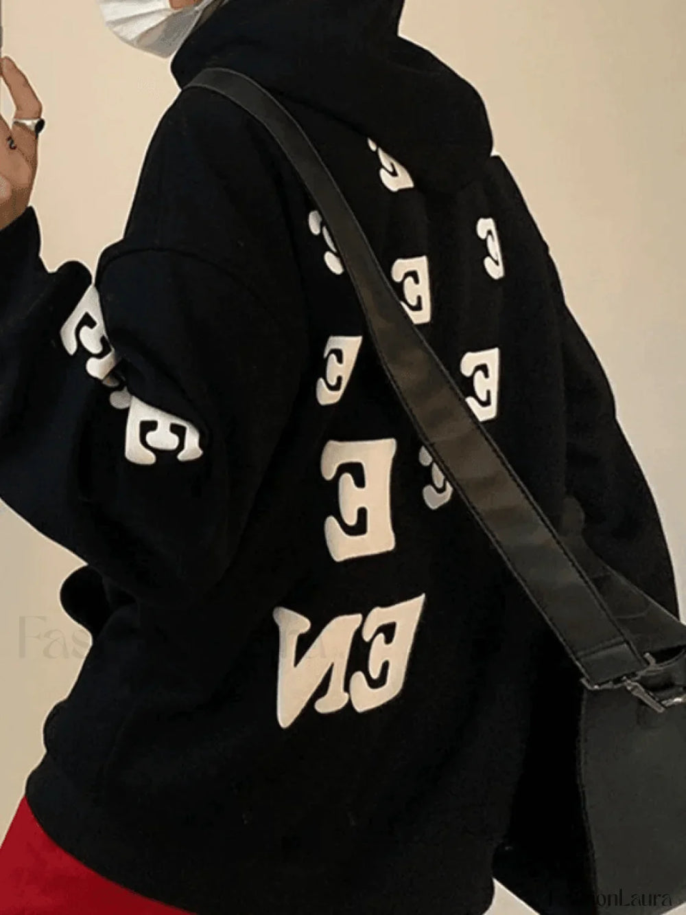 Men’s Alphabet Graphic Pullover Hoodie Sweatshirts & Hoodies L